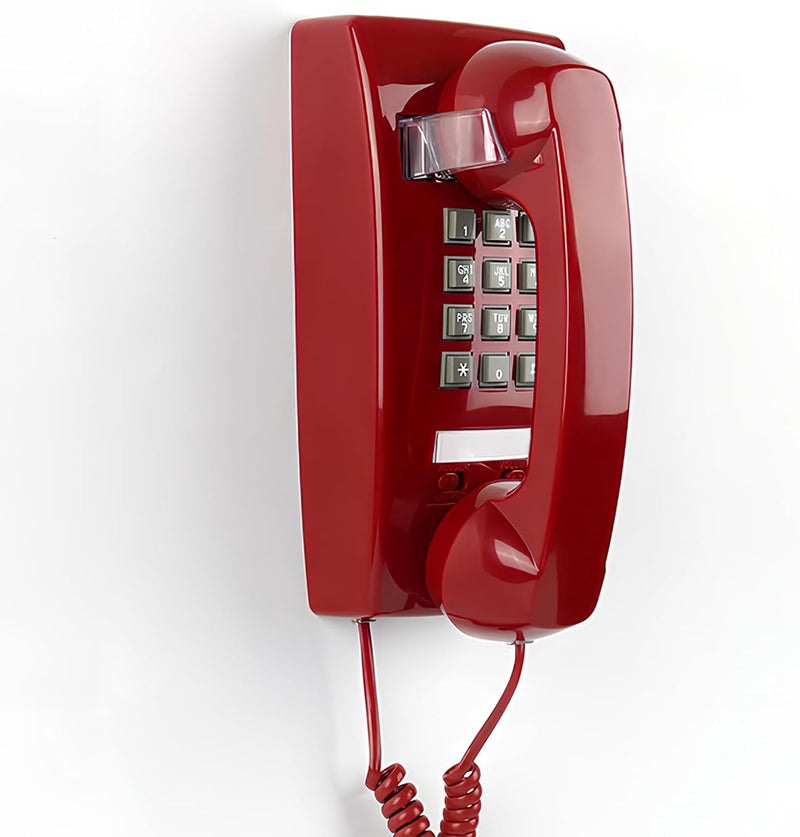 Aokpsrt Retro Wall Mount Phone with Loud Mechanical Ringer Vintage Wall Phones for landline with Volume Adjustable Old Fashioned Corded Landline Telephone for Home School Kitchen Office - Image 1